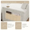 42" Chaise Lounge Sofa Bed with Storage Ottoman, Faux Rabbit Fur Sleeper Chair with Cup Holders for Living Room Bedroom-3irtyhousy - 3 of 4