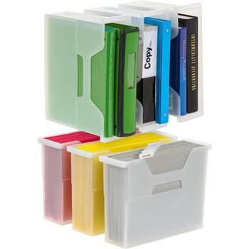 IRIS USA Hanging Plastic Desktop File Box Folders, Letter Size