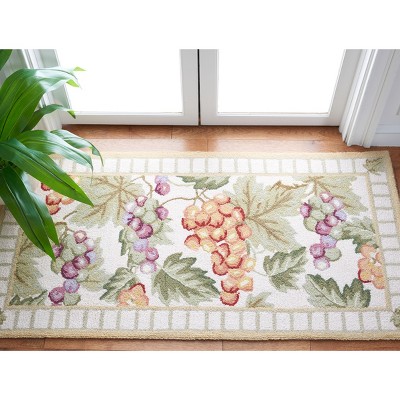 Ivory Floral Hand-Knotted Wool Area Rug 2'6" x 5'