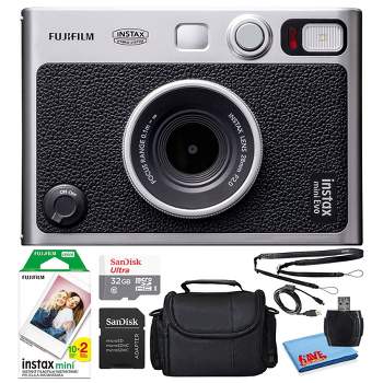 Fujifilm Instax Mini EVO Instant Film Camera Bundle with 20 Films + 32GB Card