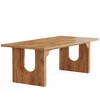 Resenkos Computer Desk, Gaming Desk,71" Executive Desk, Modern Computer Desk with Wood Double Pedestal Base,Brown - 3 of 3