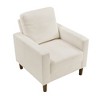 Corduroy Upholstered Accent Chair with Cushioned Seat and Exposed Wooden Legs for Living Room - 4 of 4