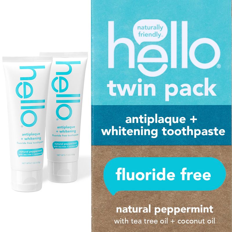 hello Antiplaque and Whitening Fluoride-Free Toothpaste , SLS Free and Vegan - 4.7oz, 1 of 14