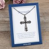Anna-Kaci Gunmetal Crystal Cross Necklace with Message Card & Envelope Jewelry Gift - 3 of 4