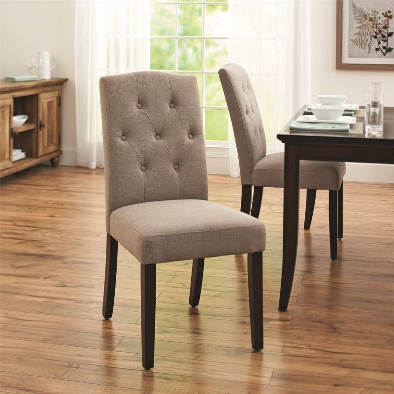 Karie Tufted Dining Chair Taupe - Room &#38; Joy, 3 of 9
