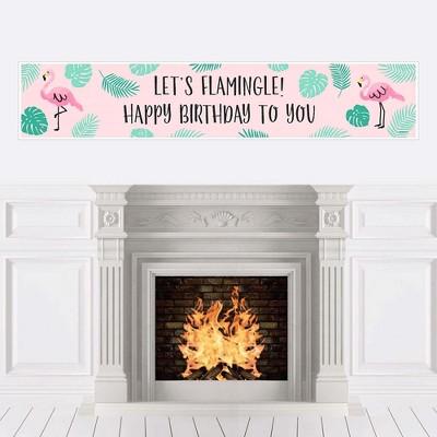 Big Dot of Happiness Pink Flamingo - Party Like a Pineapple - Tropical Summer Happy Birthday Decorations Party Banner