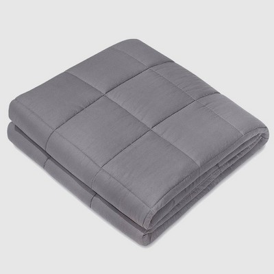 60" x 80" 100% Cotton Luxury 17lbs Weighted Blanket Dark Gray - NEX
