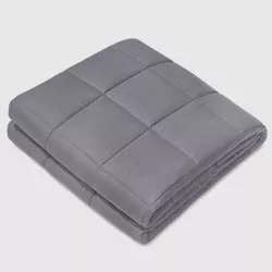 40" x 60" 100% Cotton Luxury 15lbs Weighted Blanket Dark Gray - NEX