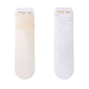 Anna-Kaci Women's Lace No Show Liner Socks Set with Elastic Top and Floral Mesh Design - 1 of 4