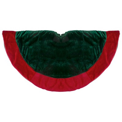 Northlight 26" Traditional Green and Red Velveteen Christmas Tree Skirt
