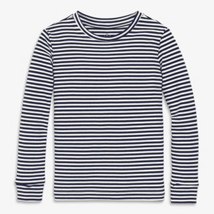 Primary Kids Organic Long Sleeve Pj Top In Stripe - 1 of 2