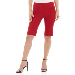 Rekucci Women's Ease into Comfort Pull-On Modern City Shorts – Chic Office to Casual Style with Wide Waistband - 1 of 4