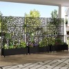 SpassWay 72"H Metal Planter Box with Trellis Raised Garden Bed with Arbor Privacy Screen with Wheels - 2 of 4