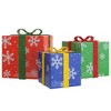 vidaXL Christmas Decoration 3 Pcs Christmas Lighted Gift Box Present 64 LEDs - 4 of 4
