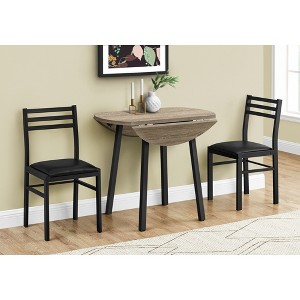 3-Piece Dining Set with Round Table and 2 Armless Chairs - 1 of 4