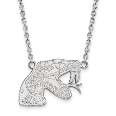 Black Bow Jewelry 10k White Gold Florida A&M Rattlers NCAA Necklace 18 Inch