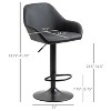 Black bar stool, bar stool with backrest, footstool, round base and soft PU leather - 2 of 4