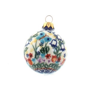 Blue Rose Polish Pottery Vena Small Christmas Ball - 1 of 1