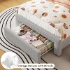 Twin Bed Frame with 2-Tier Storage Headboard, LED Platform Bed with Charging Station and Drawer,No Box Spring Needed - 3 of 4