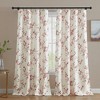 HLC.ME Jasmine Floral Patterned Window Rod Pocket Curtains - Light Blocking Darkening Window Panels, Set of 2 - 2 of 4