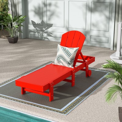 WestinTrends Malibu Adirondack Poly Reclining Chaise Lounge With Wheels