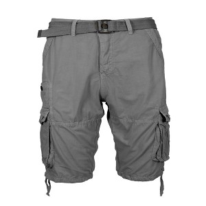 Galaxy By Harvic Men's Vintage Cotton Cargo Belted Shorts (Sizes, 30-42) - 1 of 3