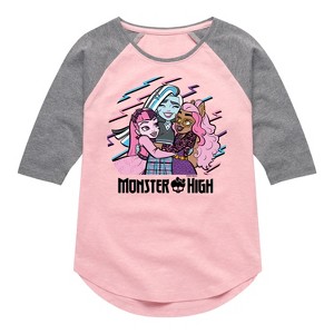 Girls' - Mattel - Bestie Big Hug Shirt Tail Raglan Graphic T-shirt - 1 of 3
