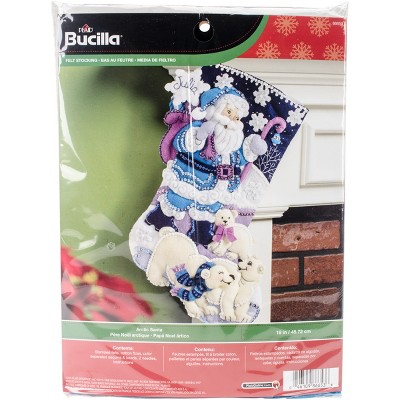 Bucilla Felt Stocking Applique Kit 18 Long-arctic Santa : Target