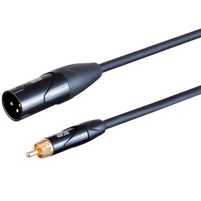 Monoprice Pro Audio Cable - 1 Feet - Black | XLR Male to RCA Male, Heavy Gauge 24AWG On Tour Cables, Gold Plated Connectors - Stage Right Series