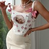 Women Casual Tank Tops Croset Back Strapless Bralette Wrap Sexy Casual Summer Spaghetti Strap - 4 of 4