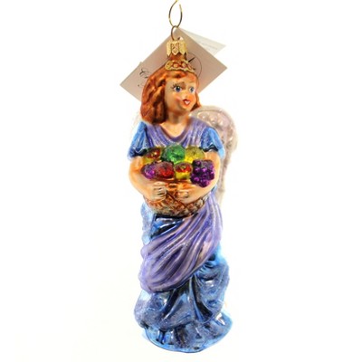 Christopher Radko Angels Bounty Angel Ornament Fruit Basket  -  Tree Ornaments