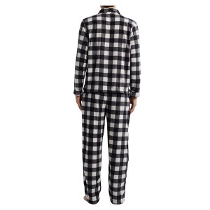SLEEPHERO Traditional Fleece Long Sleeve Button Down Shirt with Fleece Pajama Pants with Pockets - 1 of 2