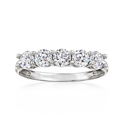 Ross-Simons 1.10 ct. t.w. CZ 5-Stone Ring in Sterling Silver