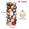 Every Day is Christmas 35ct 2.76"/70mm Shatterproof Round Christmas Tree Ornament Set, Merry Christmas Balls Ornaments with Hooks - 2 of 4