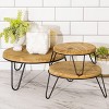 VIP Wood 14.5 in. Brown Round Risers with Hairpin Legs Set of 3 - 3 of 4