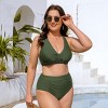 Women's Back Tie Available in Plus High Waist Bikini Set Swimsuit XS-4XL - Cupshe - 3 of 4