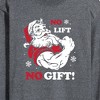 Men's - Instant Message - Santa No Lift No Gift Christmas Long Sleeve Graphic T-Shirt - 2 of 4