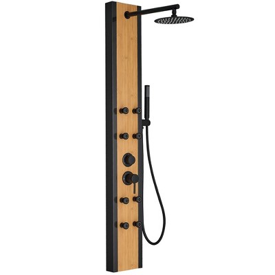 Bwe 57 In. 8-jet Shower Tower Shower Panel System With Rainfall Shower ...