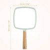 Unique Bargains Square Portable Handheld Wood Handle Vanity Cosmetic Makeup Mirror 1 Pc - 4 of 4