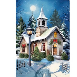 Briarwood Lane Winter Christmas House Flag 40x28 For Outdoor Holy Night For Christmas House Flag - 1 of 4