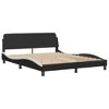 vidaXL Bed Frame without Mattress Black and White 59.8"x79.9" Faux Leather - 3 of 4