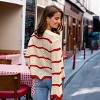 Women's Vintage Flair Striped Oversized Sweater - Cupshe - 4 of 4