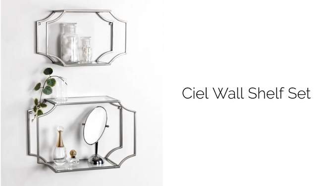 2pc Ciel Modern Glam Metal Wall Shelf Set - Kate & Laurel All Things Decor, 2 of 9, play video