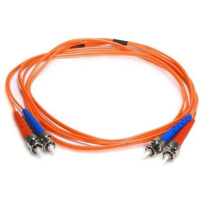 Monoprice Fiber Optic Cable - 2 Meter - Orange | ST to ST, OM1, 62.5/125 Type, Multi Mode, Duplex