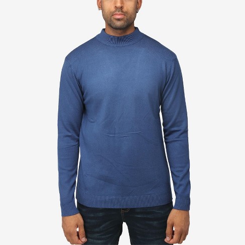 Sweaters for Men - Men Turtleneck Cable Knit Sweater (Color : Navy Blue,  Size : X-Large)