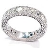 Pompeii3 1 5/8ct Lab Created Diamond Ring Vintage Aqntique Filigree 14K White Gold - 3 of 4