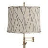 360 Lighting Westbury 36" Tall Skinny Large Traditional End Table Lamp Swing Arm Gold Antique Brass Finish Single Kinmen Gray Shade Living Room - 2 of 4