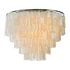 ALOADECOR Modern Coastal Capiz Tiered Flush Mount Bronze Farmhouse Natural Seashell Ceiling Light For Dining Room - 3 of 4