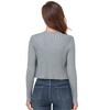 Womens Tie Front Cardigan Sweater Long Sleeve Crop Open Front Cardigan Ribbed Knit Crop Sweater Shrug,Gray - XL - 2 of 4