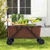 Costway Heavy-Duty Wagon Cart with Adjustable Handlebar Bottle Holders & Storage Pocket Coffee/Grey - 4 of 4
